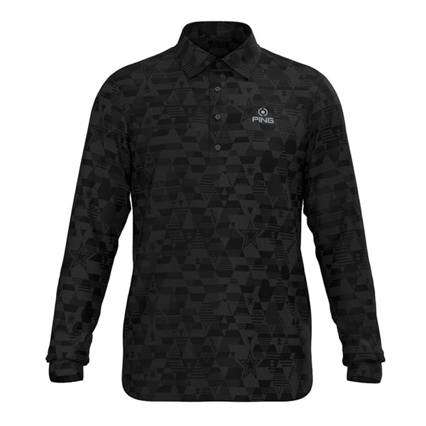 PING（ピン） ゴルフ PING GEOMETRIC プリント 長袖 ポロシャツ PING