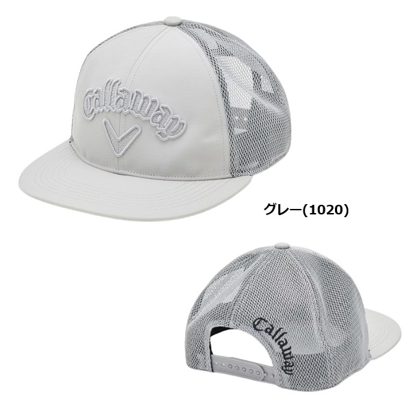 Callaway メッシュバックキャップ グレー/ベージュ Callaway キャロウェイ ゴルフ キャップ フラットメッシュ