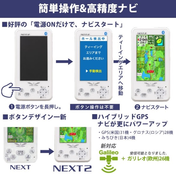 EAGLEVISION 朝日ゴルフ EV-034 NEXT2 GPSゴルフナビ EAGLE VISION 朝日ゴルフ イーグルビジョン NEXT 2 高性能GPS 飛
