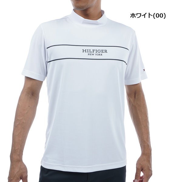 【美品】ブリーフィング　メンズ パネルストライプ　　モックネック　半袖シャツ TOMMY HILFIGER GOLF トミーヒルフィガー ゴルフ メンズ パネル