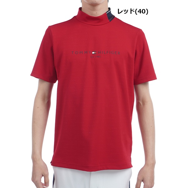 トミーヒルフィガーゴルフ   GOLF ゴルフウェア 半袖シャツ メンズ ロゴジャガード 半袖モックネックシャツ THMA531 【2025年春夏モデル】 TOMMY HILFIGER GOLF（トミー ヒルフィガー ゴルフ） トミー