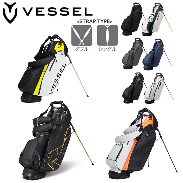 VESSEL キャディバック　スタンド付き　多少汚れあり ベゼル VESSEL スタンドバッグ スタンドキャディバッグ