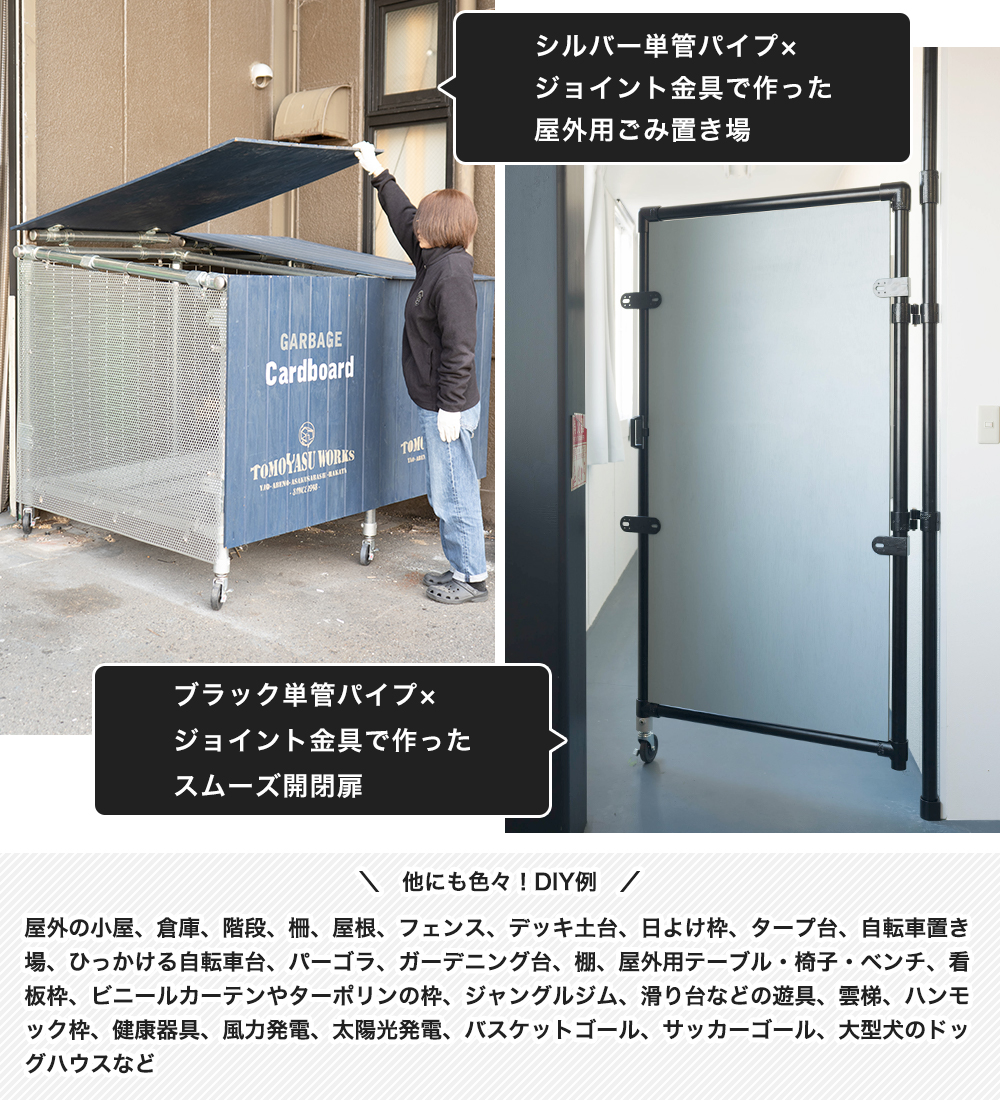 単管パイプ ジョイント パーツ 部品 連結 金具 継手 小屋 diy