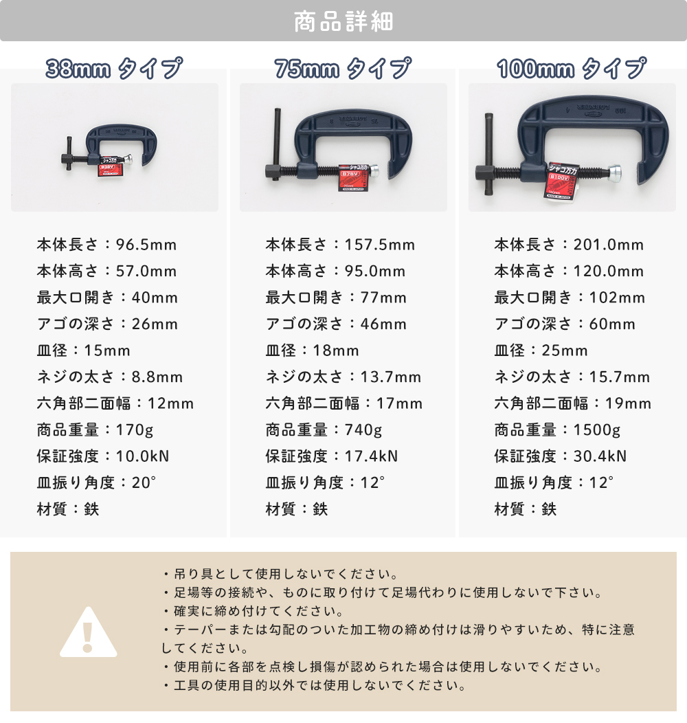 シャコ万力 工具 シャコマン シャコ万 バーコ型 B型 万力 小型 DIY