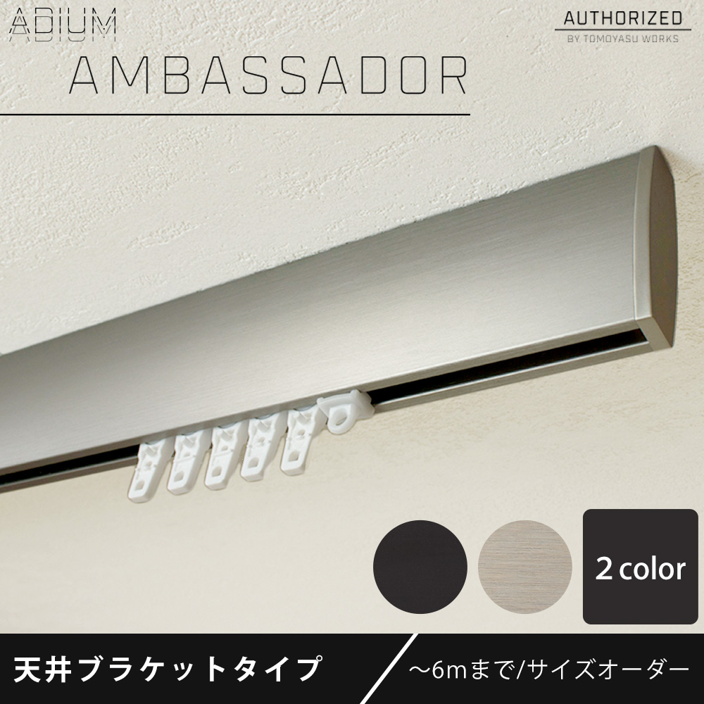 カーテンレール 天井付けセット アイアン ADIUMシリーズAMBASSADOR アンバサダー 501cm〜600cm オーダー C-F-3_5