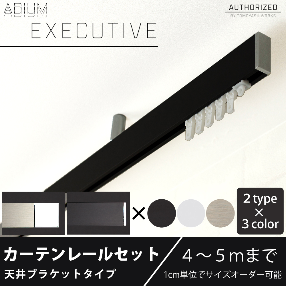 カーテンレール アイアン 天井付セット ADIUMシリーズ EXECUTIVE エグゼクティブ 401cm〜500cm オーダー H-N-0