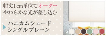 ハニカムシェード サイズオーダーシングルプレーン