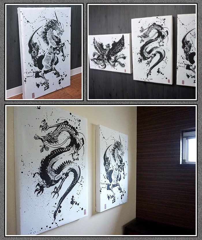 友安製作所 ファブリックパネル アーティスト「墨絵師 御歌頭
