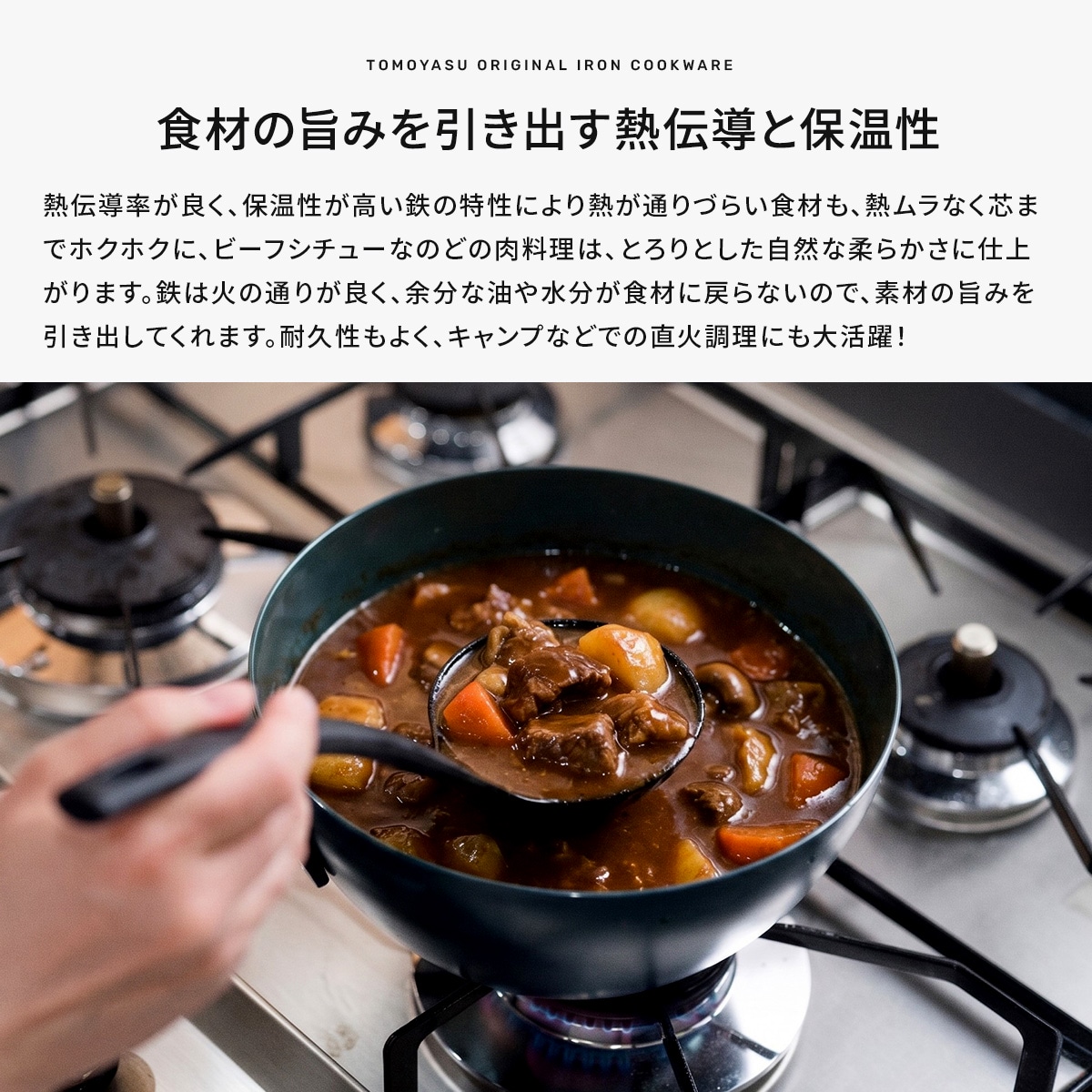 FUJITA KINZOKU 鉄フライパン 20cm 鉄いため鍋 にこみパン 煮込み鍋