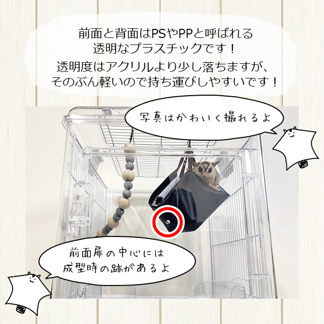 三晃商会 SANKO イージーホーム クリアー モモンガ40 WH