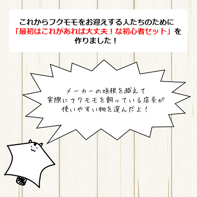 フクロモモンガの飼育初心者セット01 基本の飼育用品セット 専門店が