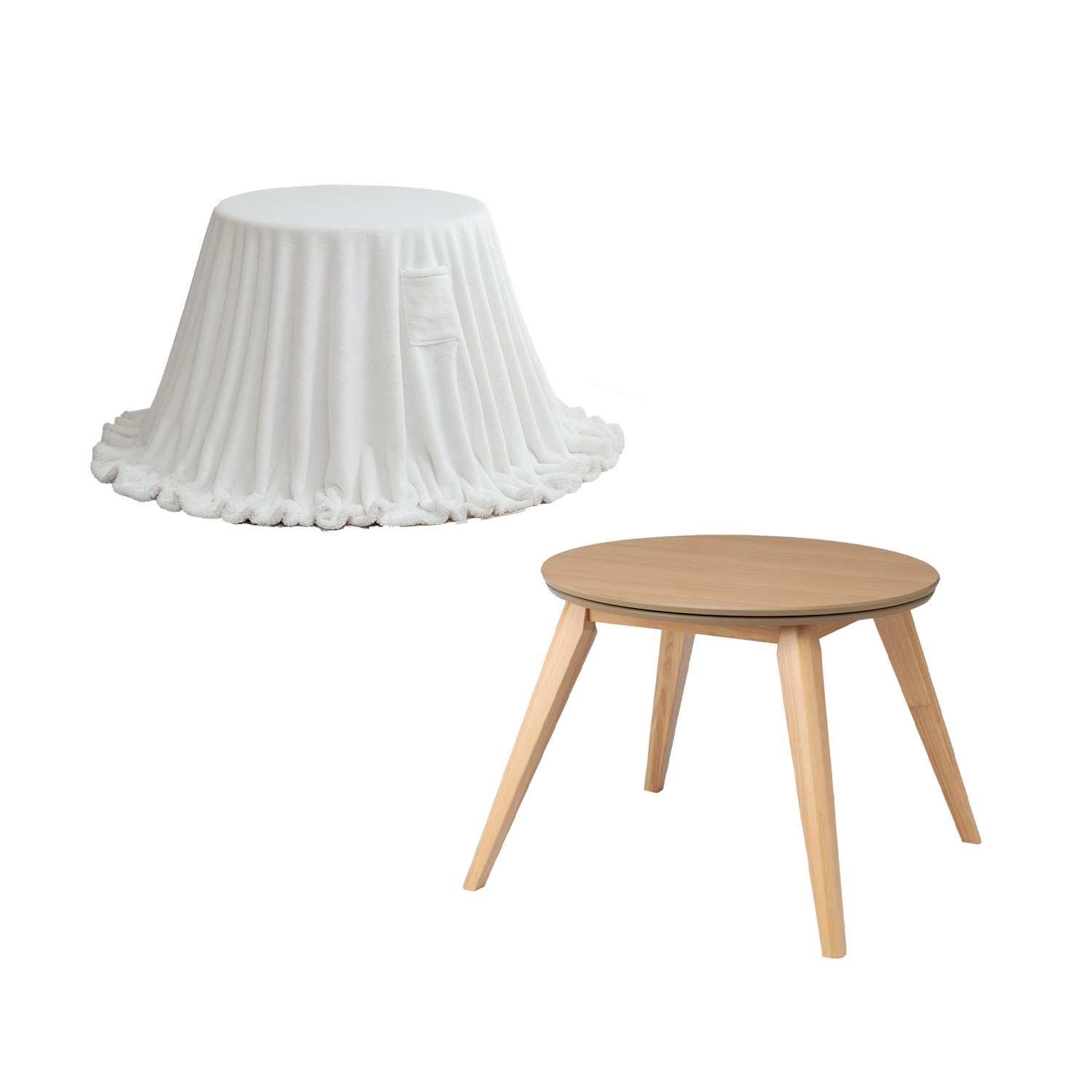 こたつ こたつテーブル ハイタイプ こたつセット 90cm 円形 こたつ布団