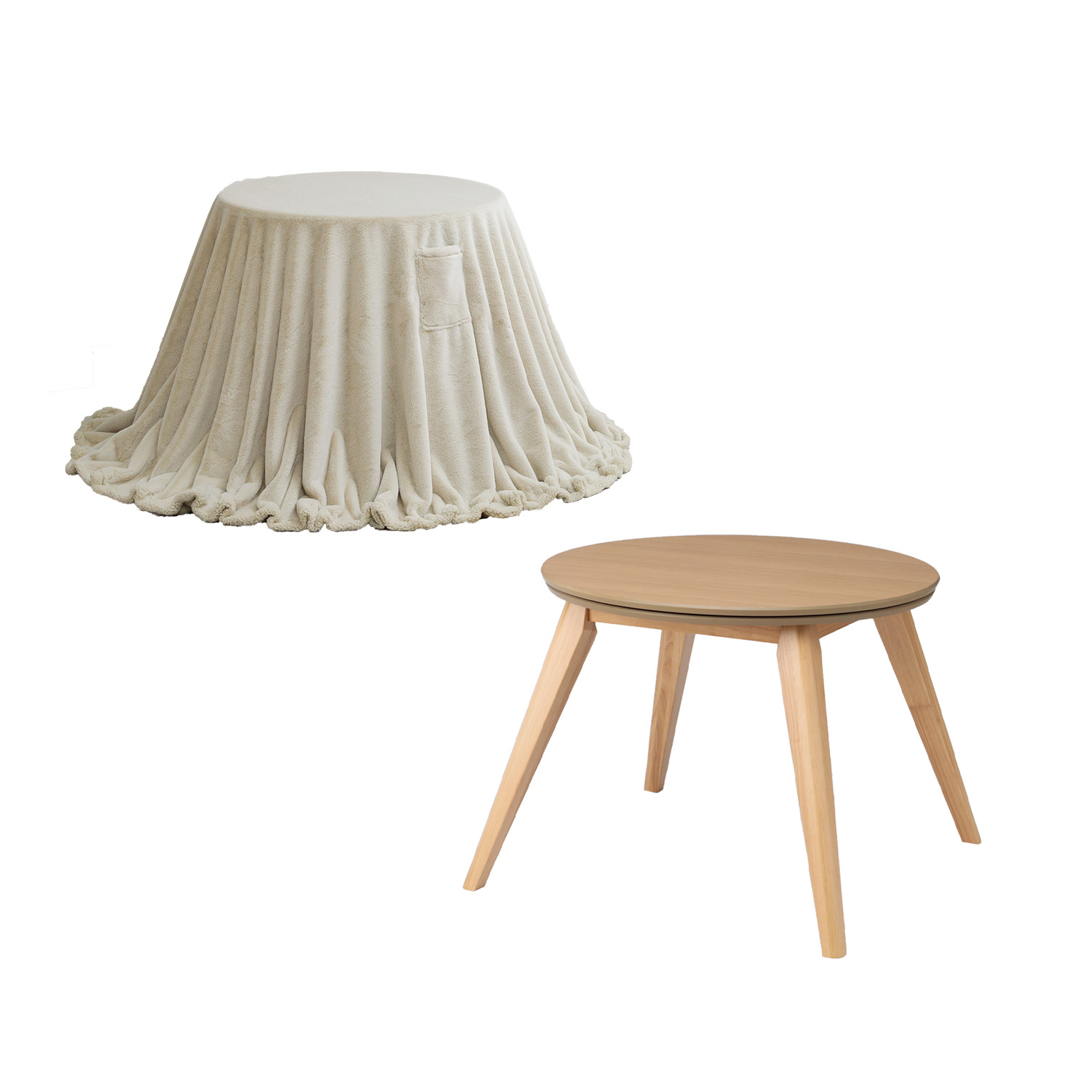 こたつ こたつテーブル ハイタイプ こたつセット 90cm 円形 こたつ布団