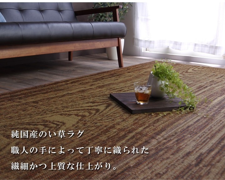 い草ラグ 日本製 国産 3畳 Fウォール 約191×250cm 夏用 ラグマット 