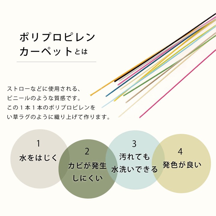 イケヒコ PPラグ 防ダニ キッズスペース向け 4柄から選べる 洗えるラグ