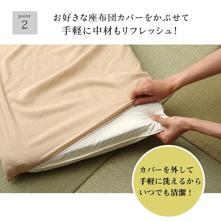 イケヒコ ヌード座布団 （中身三層タイプ） 5枚組 セット 洗える 厚み