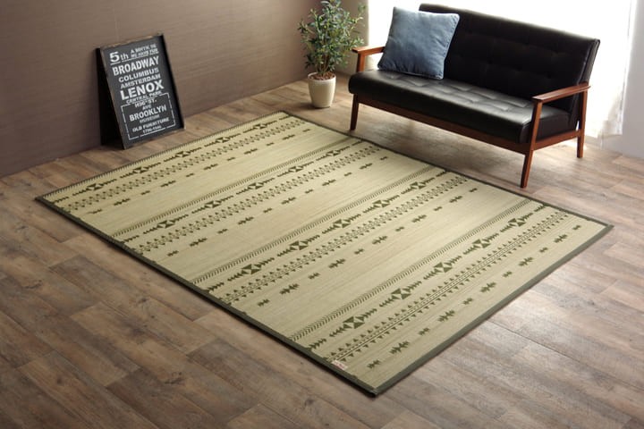 竹ラグ 3畳 細ひご DXジャガード 約180&times;240cm 夏用ラグ ラグマット 敷物 夏 夏用 ラグ バンブー ひんやり デニム ビンテージ