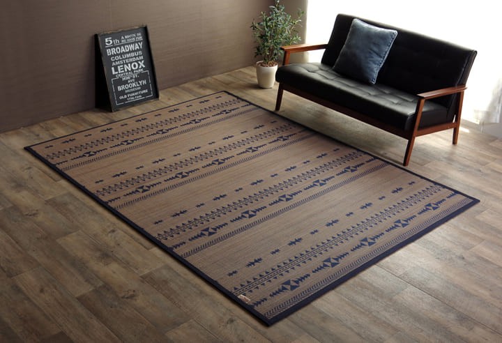 竹ラグ 3畳 細ひご DXジャガード 約180&times;240cm 夏用ラグ ラグマット 敷物 夏 夏用 ラグ バンブー ひんやり デニム ビンテージ