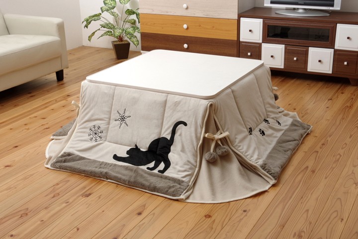 イケヒコ こたつ布団 正方形 省スペース 掛布団 ねこ柄シャルル 175