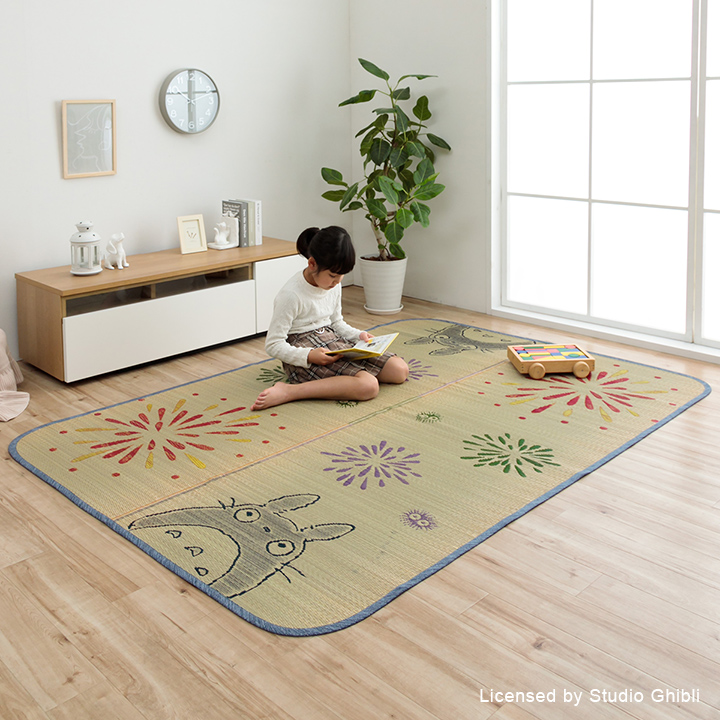 イケヒコ い草ラグ 1.5畳 トトロ はなび 140×200cm 国産 井草 となりの