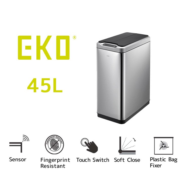 【EKO】 【値下】ステンレス タッチバー式 ゴミ箱 45L EKO ゴミ箱 45L イータッチビン センサー （ イーケーオー