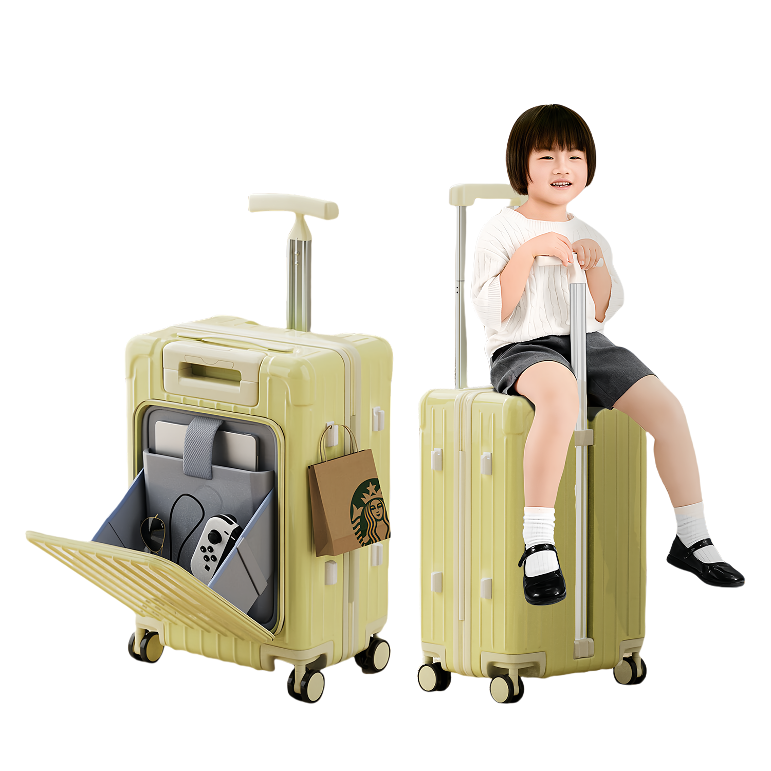 子どもが乗れるスーツケース　保管カバー付き 乗れる スーツケース 子どもが乗れる ストッパー付き キッズ