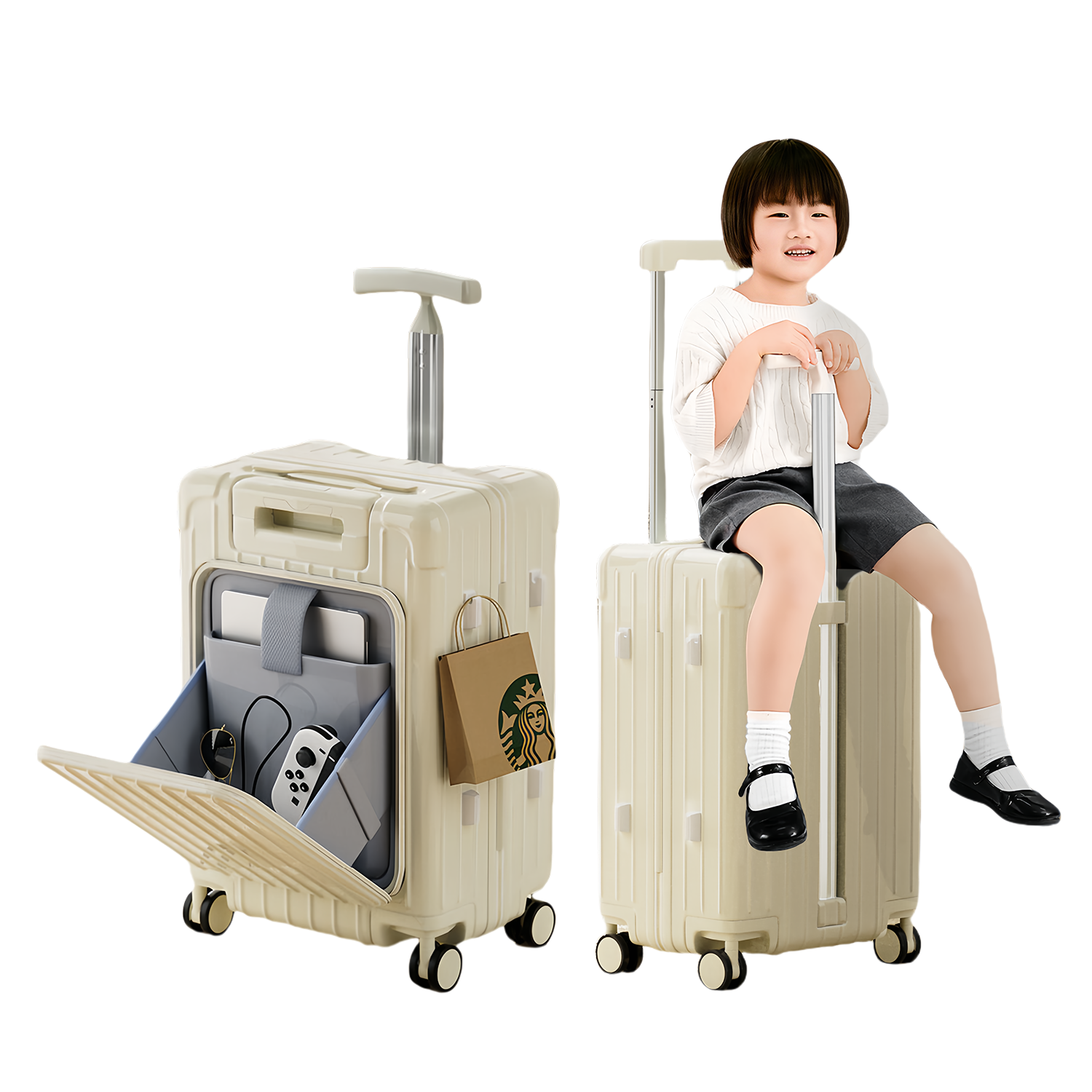 子どもが乗れるスーツケース　保管カバー付き 乗れる スーツケース 子どもが乗れる ストッパー付き キッズ
