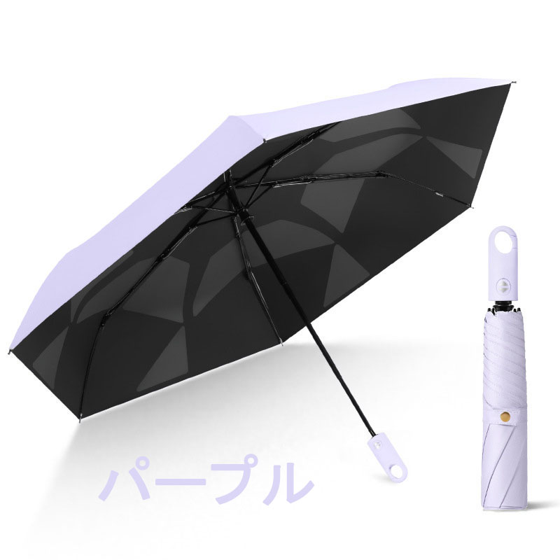 日傘 折りたたみ 形状記憶 カラビナ 軽量 晴雨兼用 5秒たためる傘