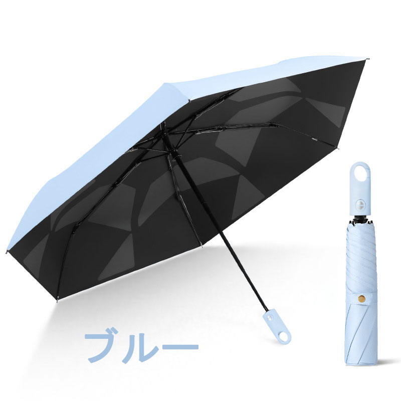 日傘 折りたたみ 形状記憶 カラビナ 軽量 晴雨兼用 5秒たためる