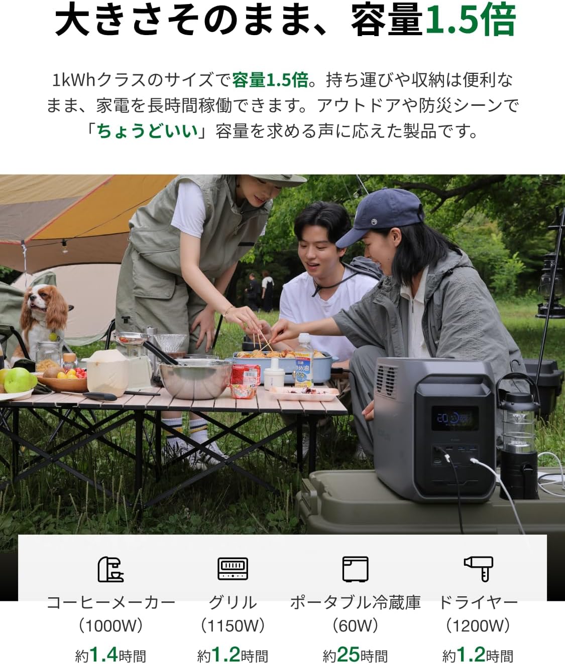 整備済品】EcoFlow DELTA 3 1500 ポータブル電源 1536Wh 大容量モデル