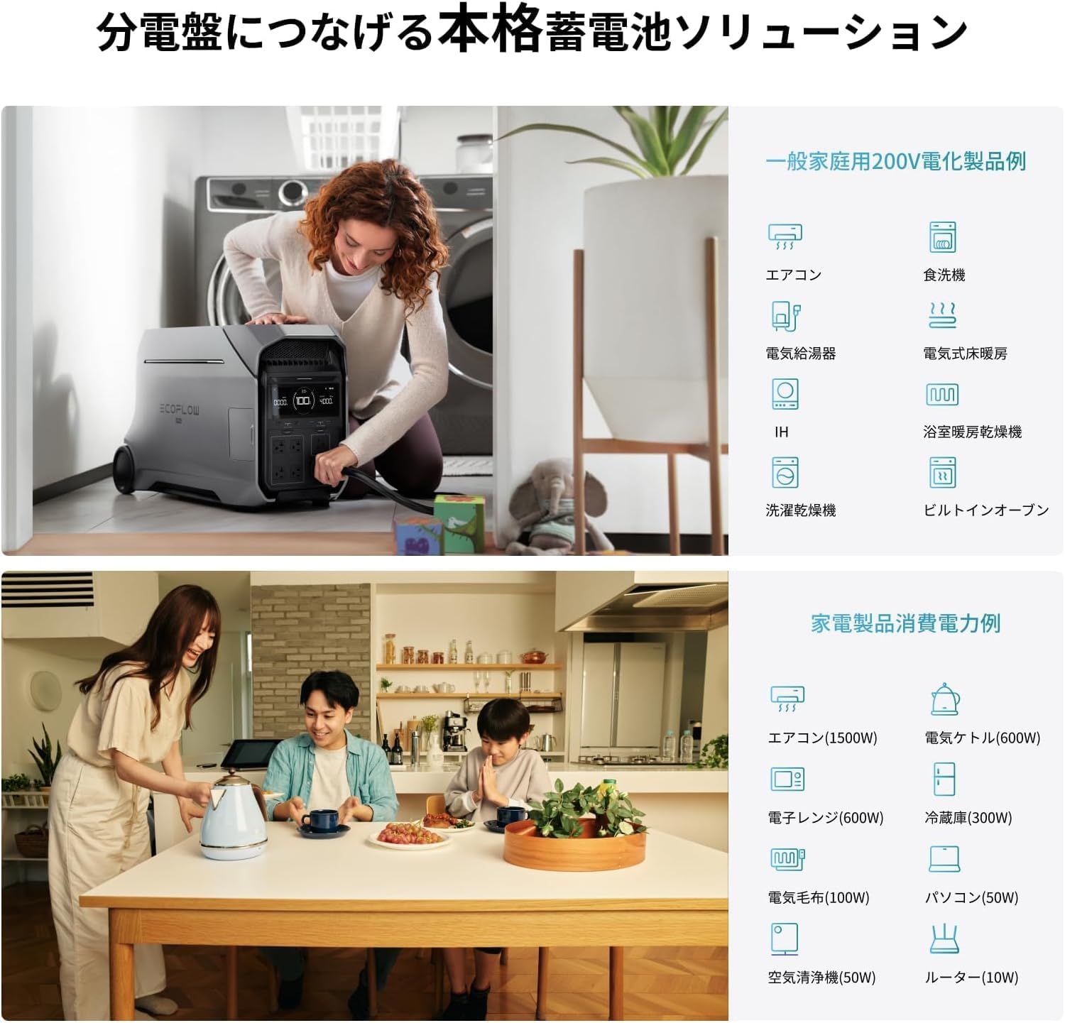 整備済品】EcoFlow DELTA Pro 3 ポータブル電源 4096Wh｜定格3600W 高