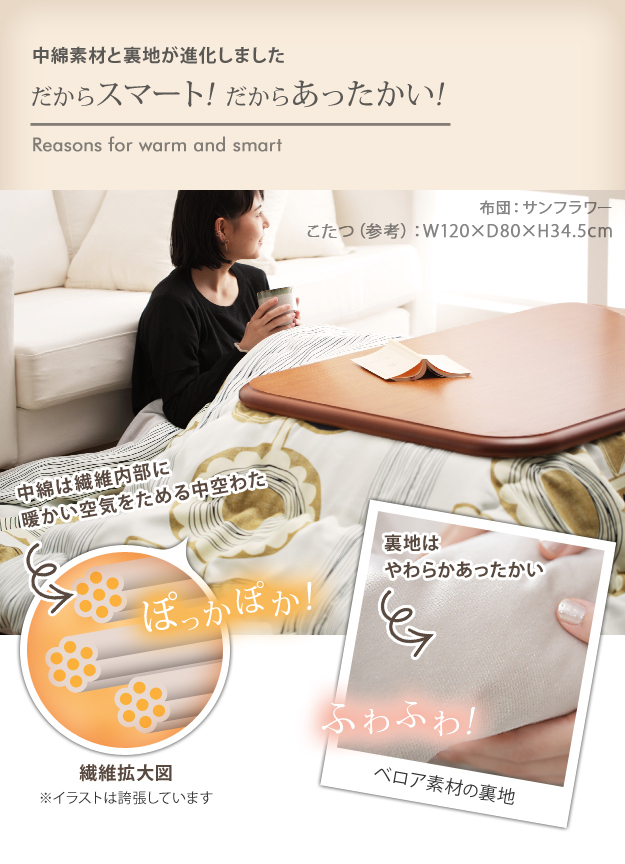 こたつ布団 長方形 大判 日本製厚手カーテン生地の北欧柄こたつ布団