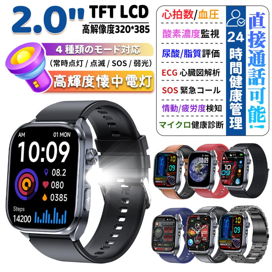 スマートウォッチ 医療レベル糖値 血圧測定 ECG心電図 通話機能 体温