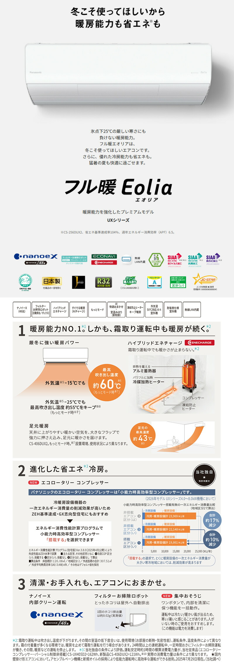 Panasonic(パナソニック) ルームエアコン【CS-716DUX2 W】クリスタル Panasonic(パナソニック) ルームエアコン【CS-716DUX2 W】クリスタル