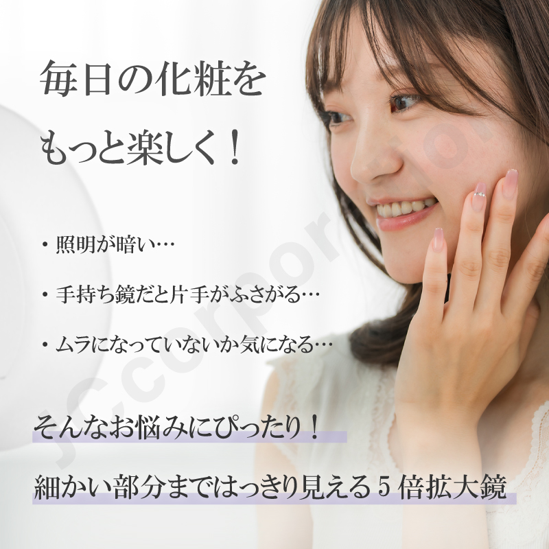 TETOMI 卓上ミラー ライト スタンド 卓上 LED 拡大鏡 鏡 女優 ミラー
