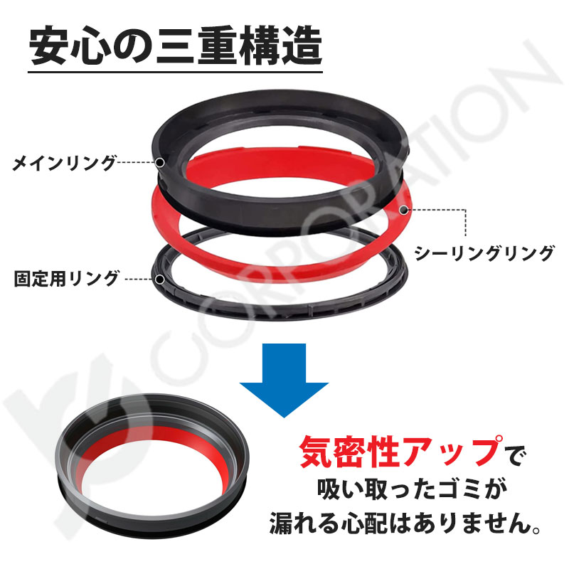 iieco ダイソン V12 SV18 SV20 SV30 SV46 SV49 対応 ダストカップ リング クリアビン 蓋 パッキン シーリングリング 交換用ドライバー付き DA-48 関連画像2