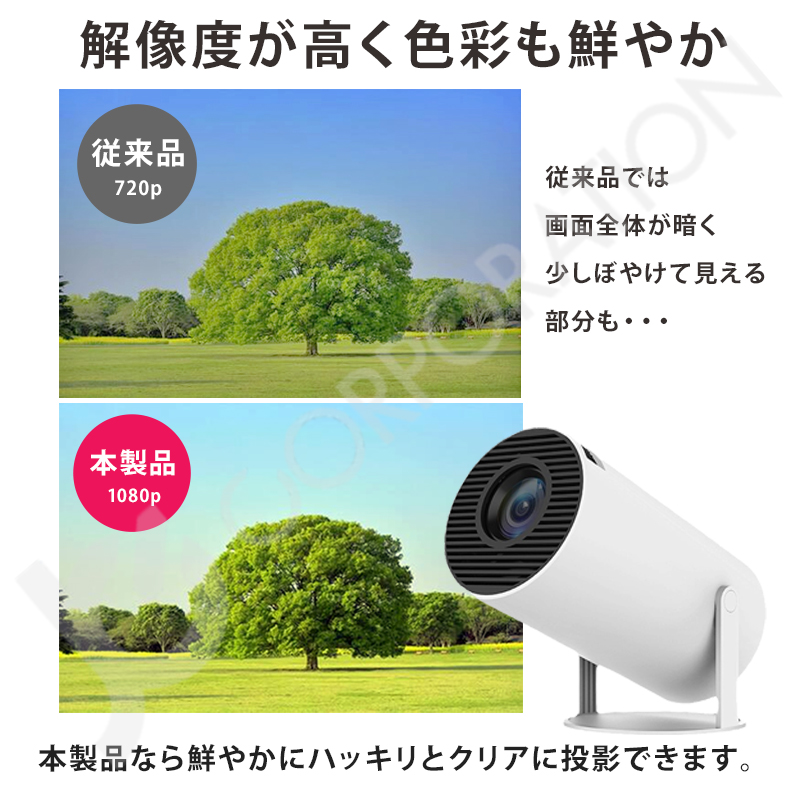 Jecos プロジェクター 家庭用 HDMI 小型 自動台形補正 短距離 天井投影 リモコン ホームシアター 映画 スピーカー内蔵 ラッピング対応 関連画像2