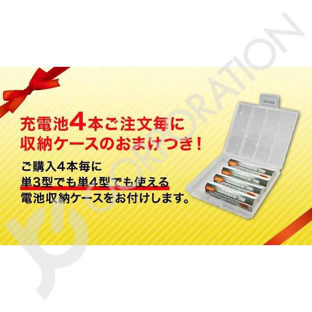 iieco 充電池 単4形 充電式電池 8本セット 約500回充電 大容量 単4 充電式 電池 単四 単4 長持ち 収納ケース付 関連画像4