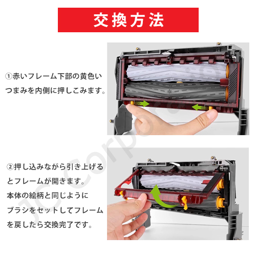 iieco ルンバ 800 900シリーズ対応 AeroForce エクストラクター デュアルアクションブラシ ルンバ交換部品 消耗品 互換品 J38-RU-31 関連画像3