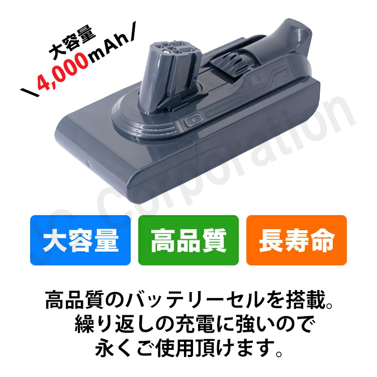 Dyson（ダイソン） iieco V12 detect slim対応 互換バッテリー SV20
