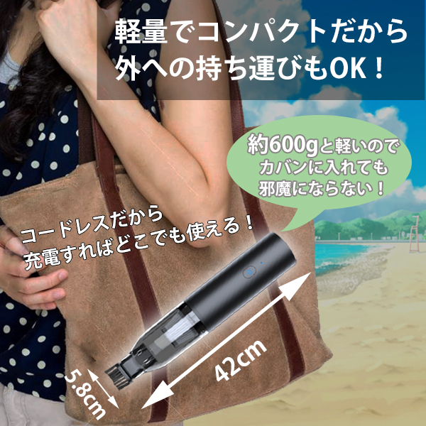 1台4役 多機能電動空気入れ 空気抜き コードレス USB充電式 掃除