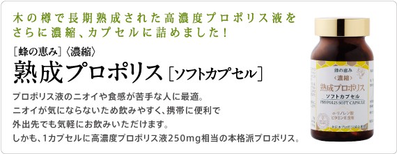 こだわりの高品質プロポリス蜂の恵みソフトカプセル