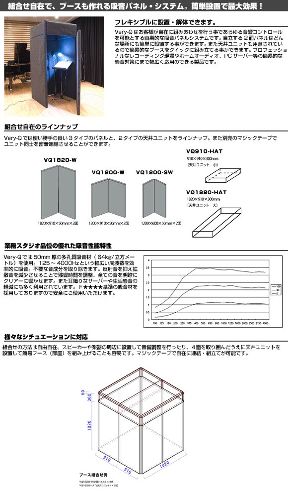 ります﹡ VERY-Q (受注発注品)(代引き・日時指定不可)(メーカー直送) イケベ楽器店 - 通販 - PayPayモール VQ1200-W  (1200×910×50mm ×2面 吸音パネル) よりご - www.blaskogabyggd.is