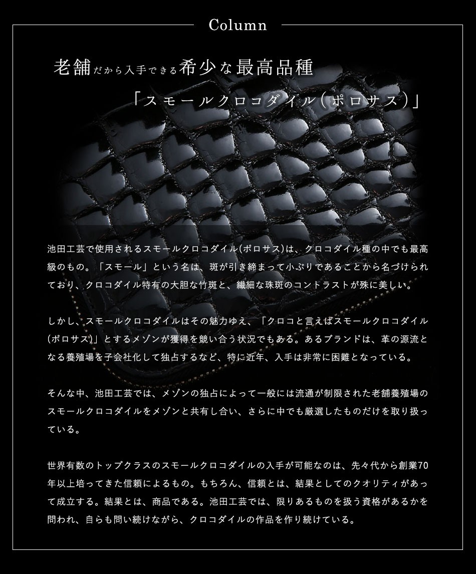 池田工芸】クロコダイルの老舗が贈るCrocodile Multi Wallet