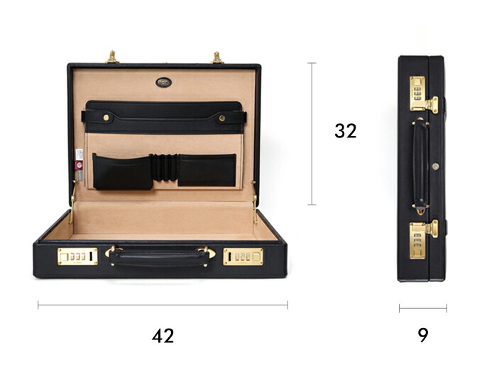 FUJITAKA GOLD PFEIL レザーアタッシュケース A4 (オックスフォード