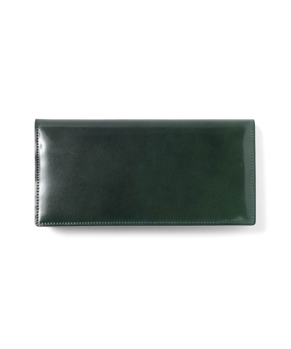 FUJITAKA公式 コードバン かぶせ長財布 カード段14 イニシャル刻印 名入れ (フォールII小物) No.614616 日本製 本革 レザー 馬革 メンズ 男性 ウォレットの画像