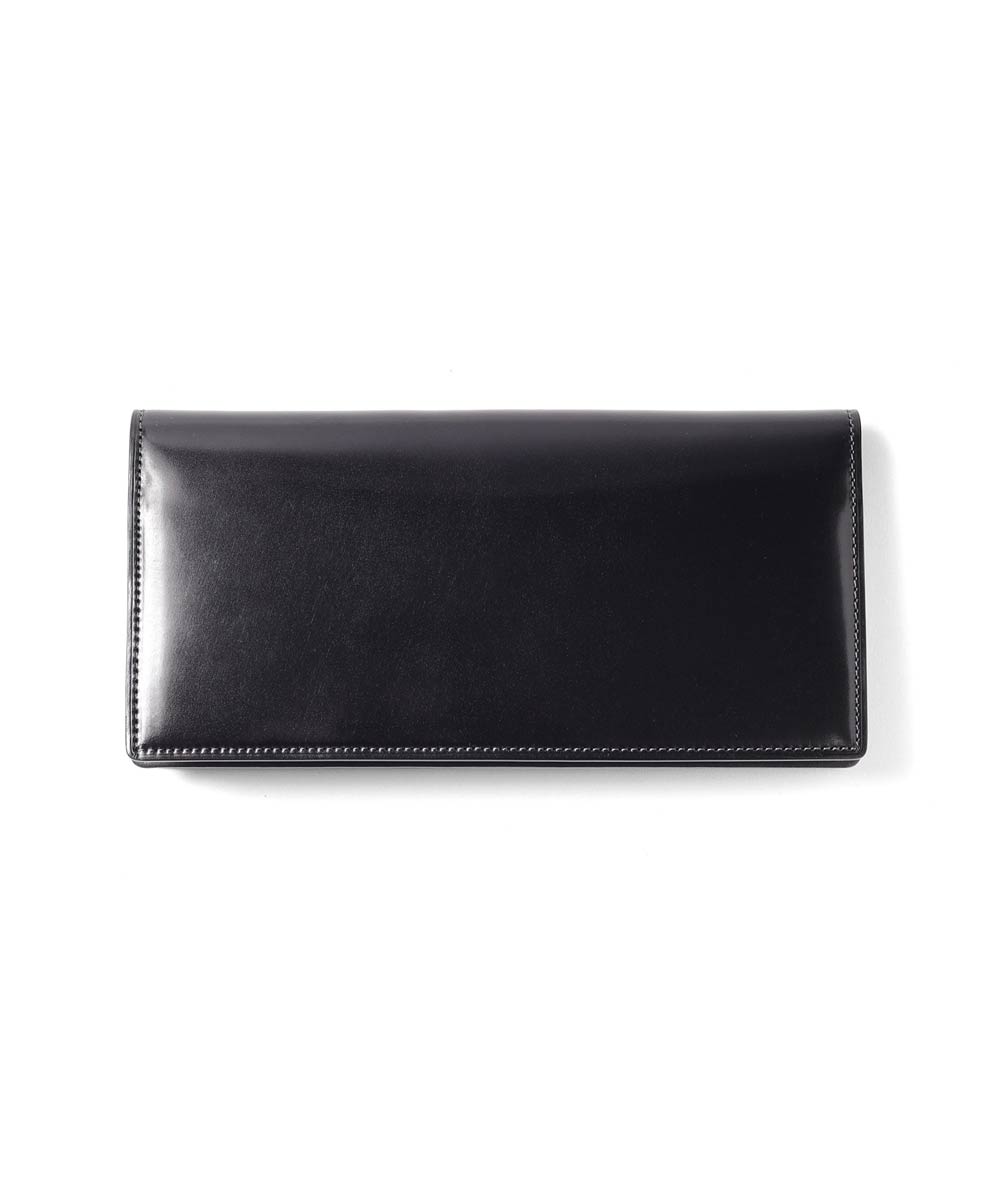 FUJITAKA公式 コードバン かぶせ長財布 カード段14 イニシャル刻印 名入れ (フォールII小物) No.614616 日本製 本革 レザー 馬革 メンズ 男性 ウォレットの画像