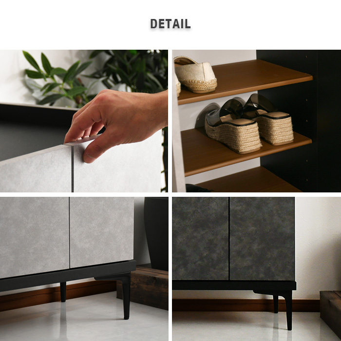 シューズボックス 石目調 100 下駄箱 靴箱 玄関収納 シューズラック