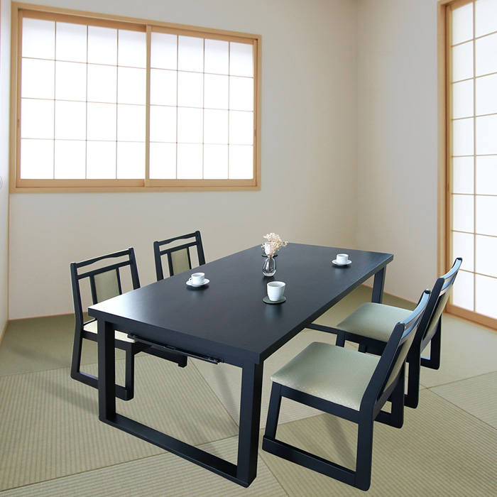 和風 折りたたみテーブル チェア セット 5点 150cm 和室 洋室 折り畳み 