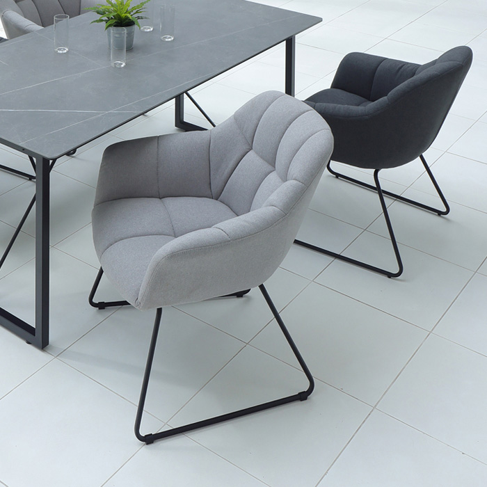 ダイニングチェア 北欧風 ファブリック 肘置き 肘掛け おしゃれ